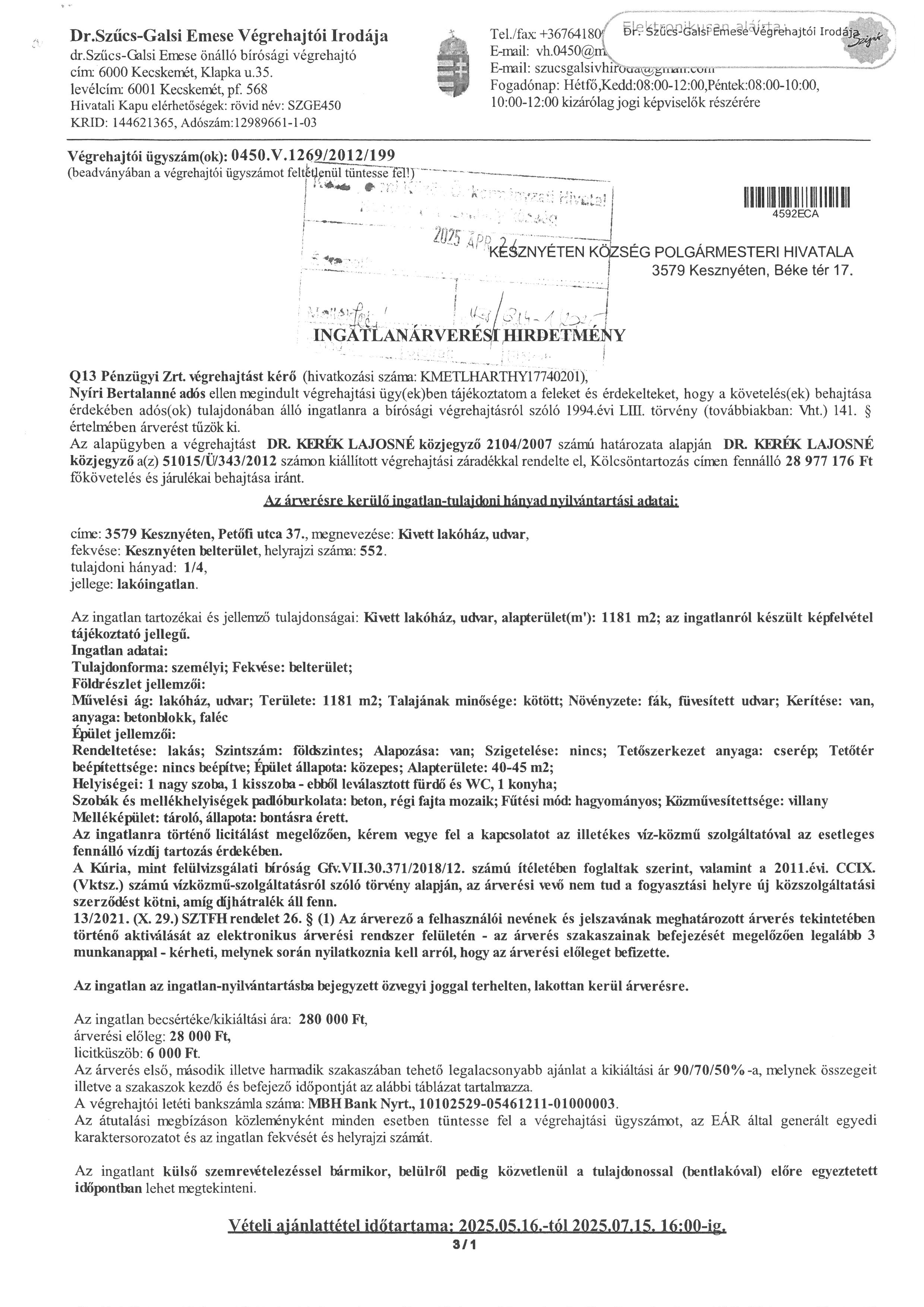 Ingatlanrversi hirdetmny