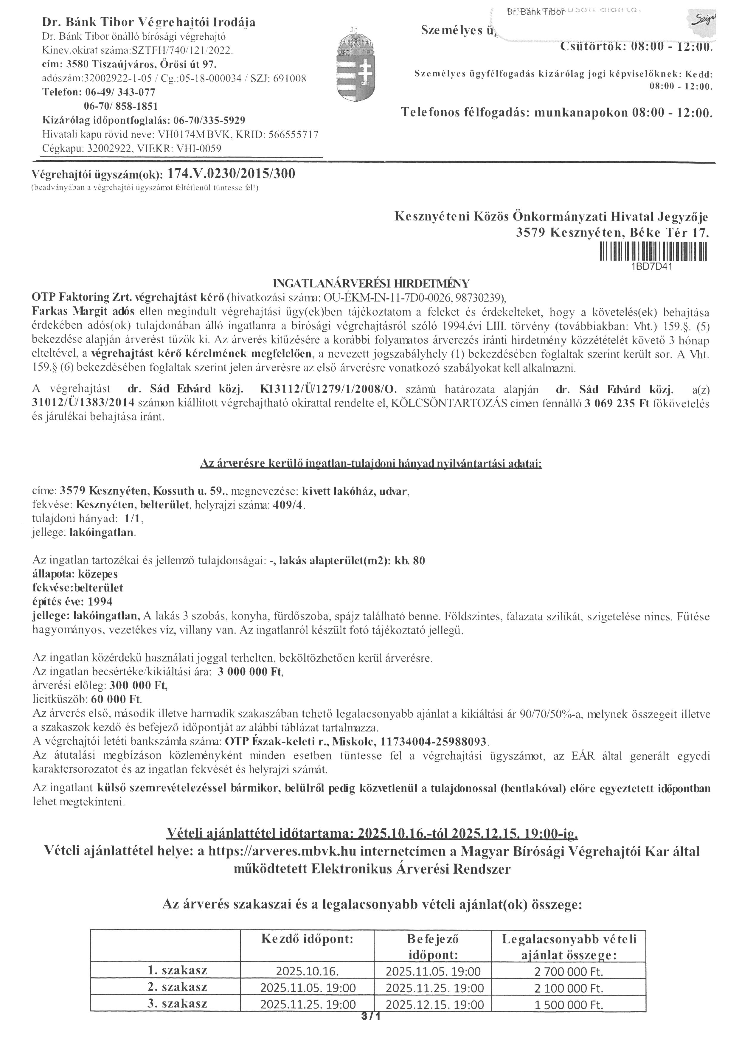 Ingatlanrversi hirdetmny
