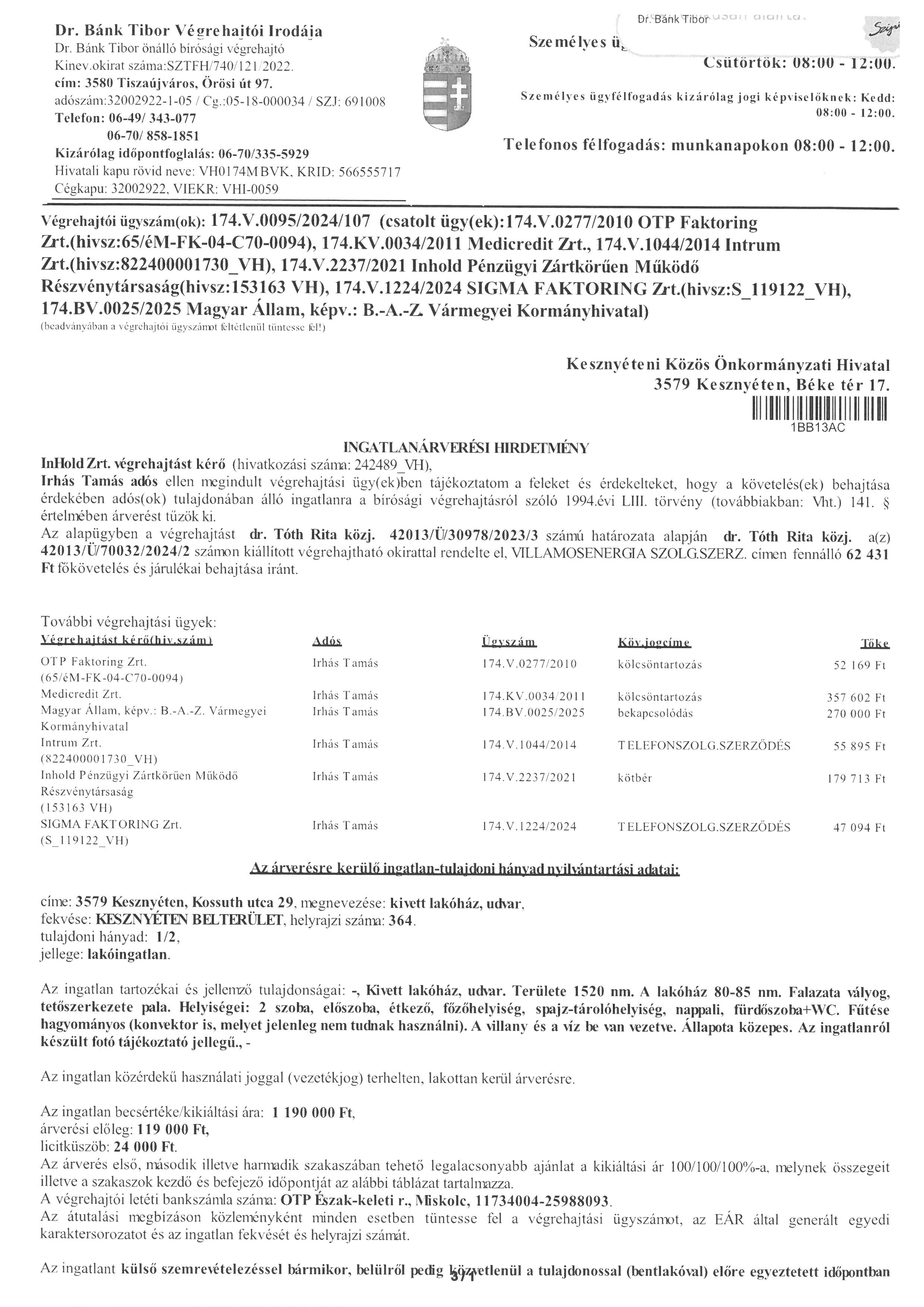 Ingatlanrversi hirdetmny