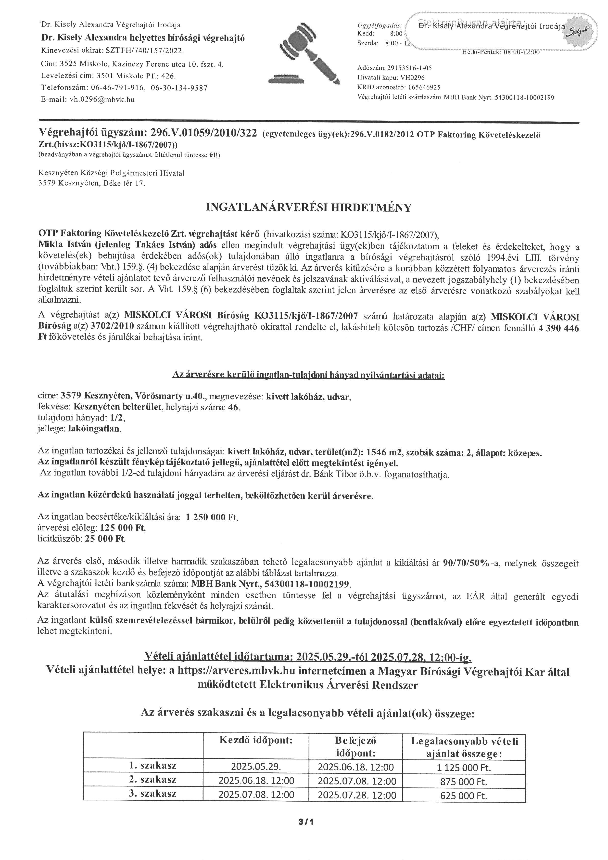 Ingatlanrversi hirdetmny